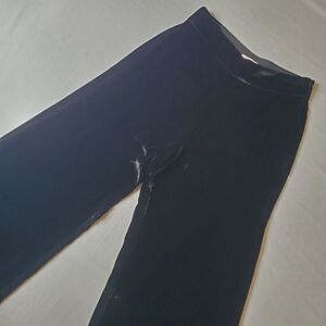 Rebecca Taylor Women's Size 6 Wide Leg Ankle Velvet High Waist Pant Black